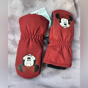 NEW Disney Minnie Mouse Red Mittens Girls Toddler Size 3/4 3M Thinsulate
